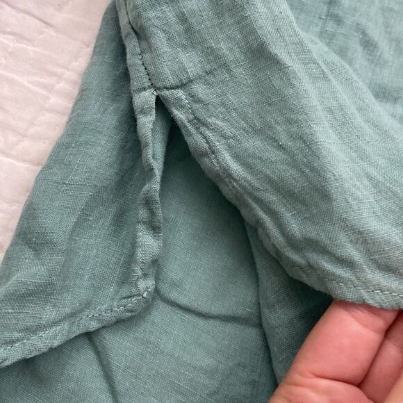 Cloth & Stone 100% Linen Ruched High Neck Blouse size XS - Picture 7 of 13